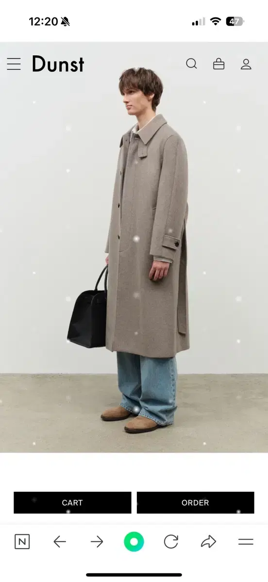 던스트  BELTED WOOL MAC COAT xl